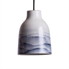 Bloom Pendant in Midnight and Opaque White Watercolor