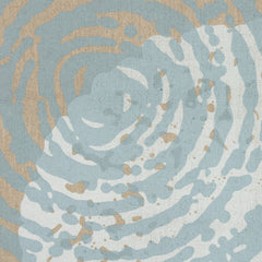 Linen Screen Print in White and Blue