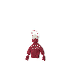 Holiday Sweater Ornament in Burgundy