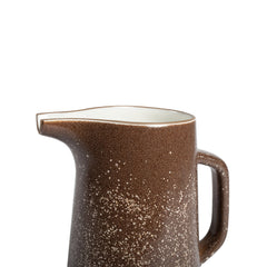 Large Pitcher in Matte Brown and Opaque White