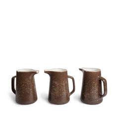 Large Pitcher in Matte Brown and Opaque White