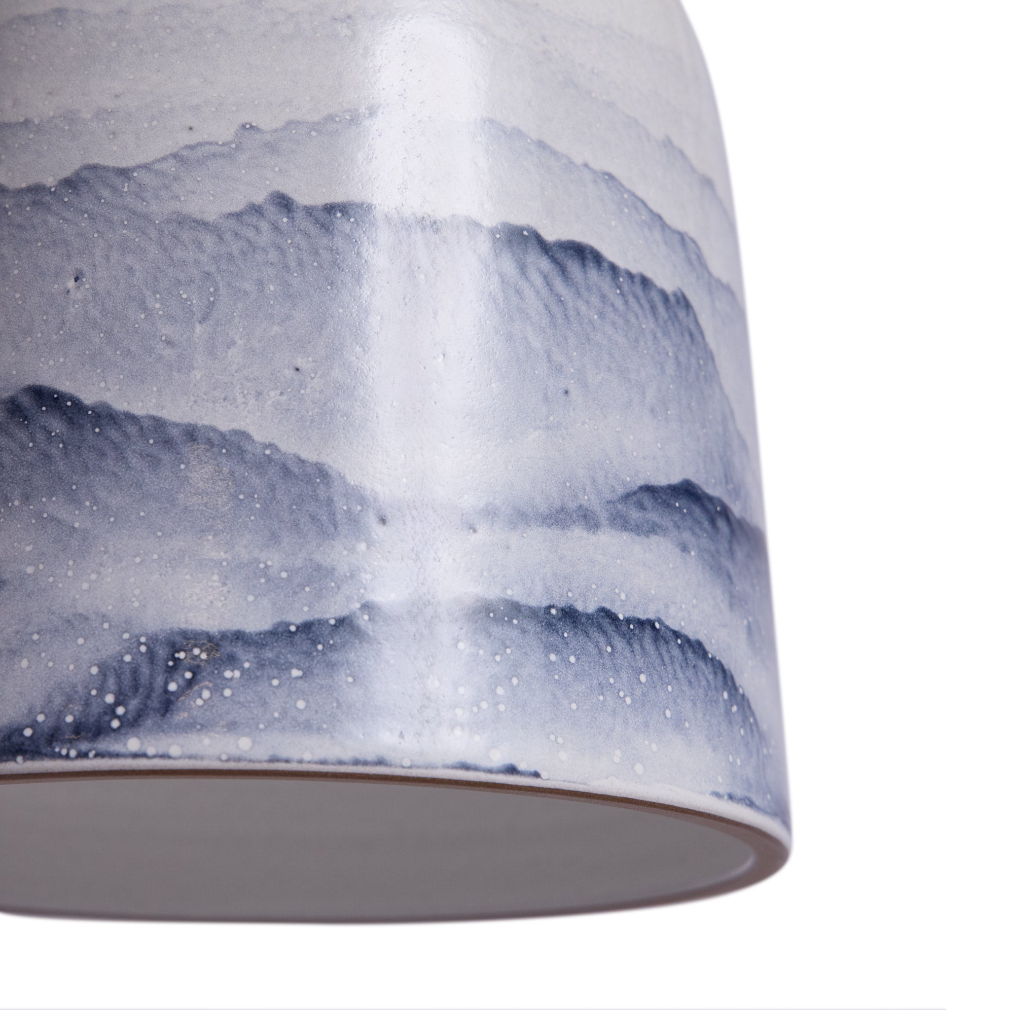 Bloom Pendant in Midnight and Opaque White Watercolor