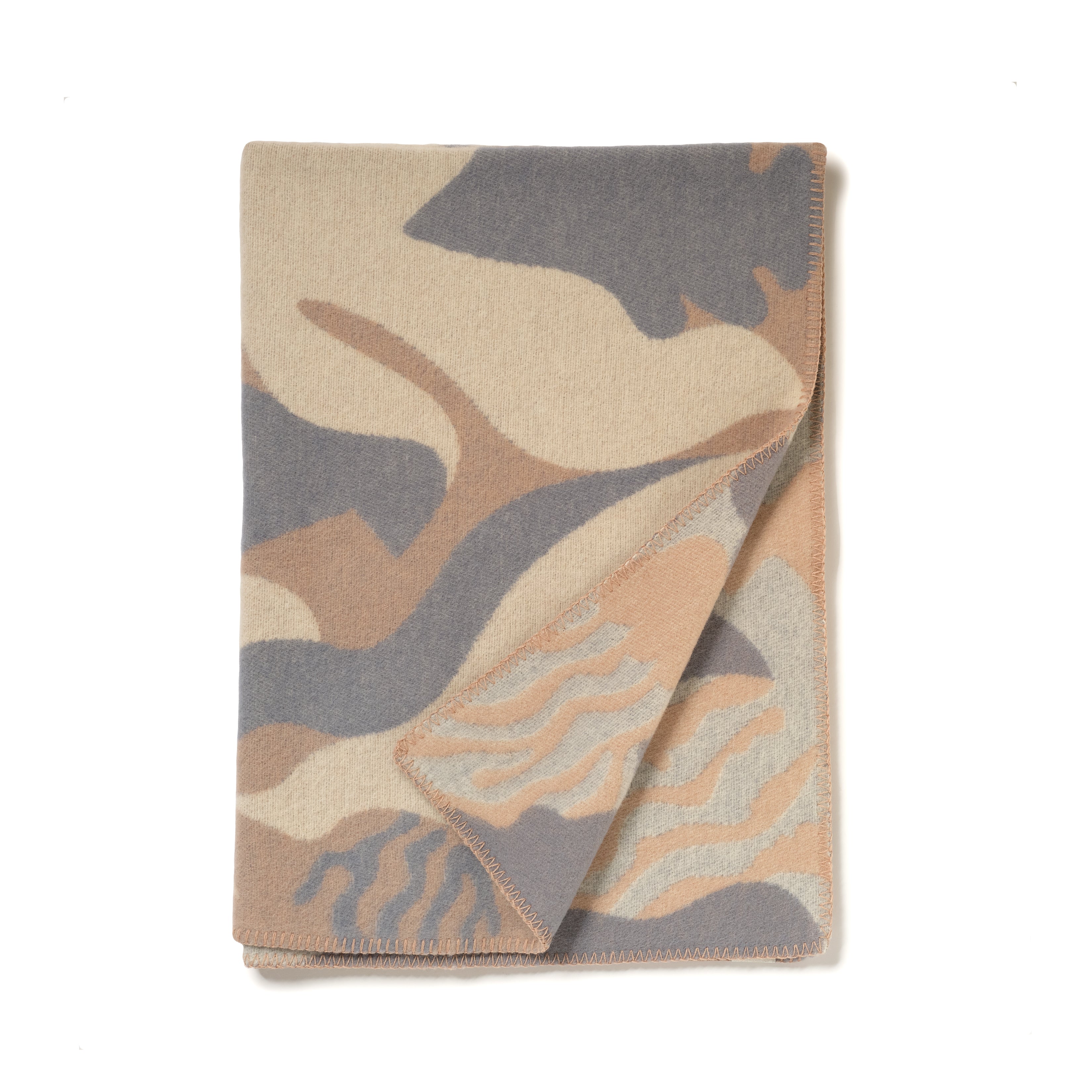 Bird and Fish Mini Throw in Grey/Beige