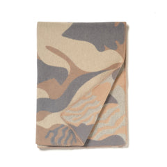 Bird and Fish Mini Throw in Grey/Beige