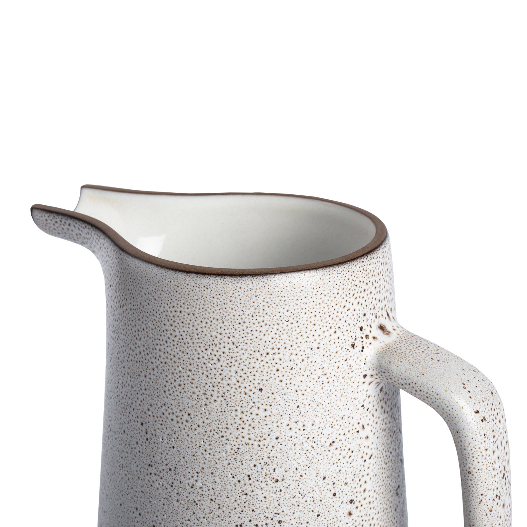 Large Pitcher in Opaque White and Matte Brown
