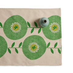 Flower Fields Table Runner in Grass Green
