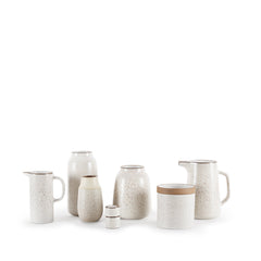 Large Pitcher in Opaque White and Matte Brown