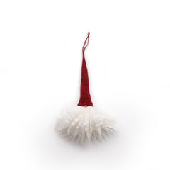 Gnome Ornament in Red with White Beard